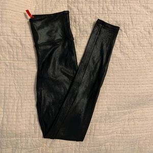 Spanx black faux leather leggings